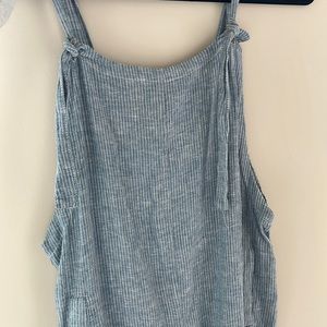 Linen Blue and white striped jumpsuit